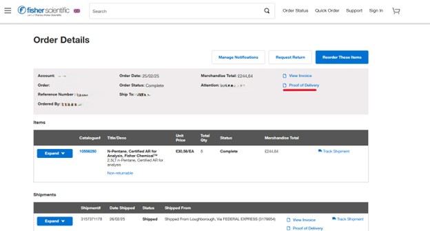Proof of Delivery Proof of Delivery
